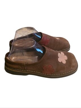 Aster Leather 60s Flower Clog